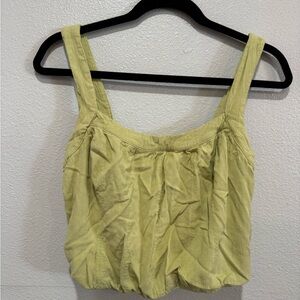 Free People Green Crop Tank Top